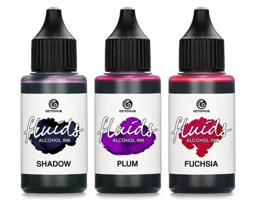 3x 30ml Alcohol Ink Set SHADOW PLUM FUCHSIA Alkoholtinte für Fluid Art und Resin