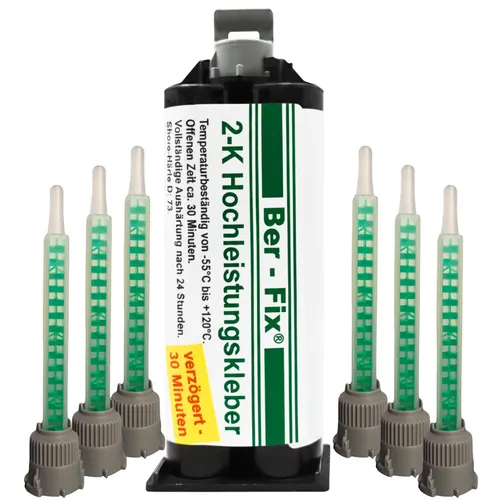 2K Hochleistungskleber 50g 30min Kunststoff- und Metallkleber 6 Spitzen