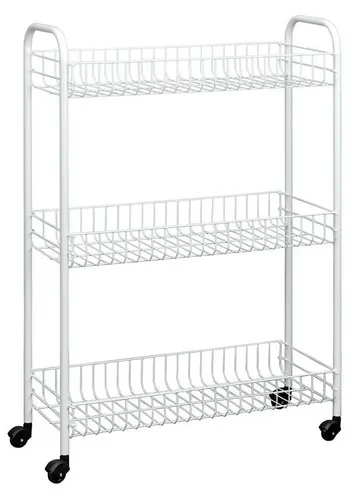 Metaltex Rollwagen Slim weiß - Küchenwagen mit schlankem Design, ideal für kleine Räume. Praktisch und feucht abwischbar, perfekt für die moderne Küche.