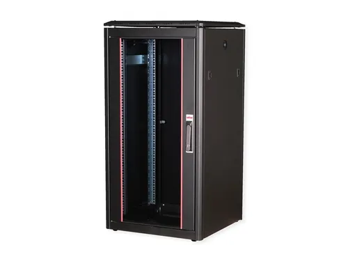 Roline Pro Netzwerkschrank mit Glastür 16U - 19 Zoll Netzwerkschrank mit Glastür, 600 x 800 mm (B x T) in Jet Black - ideal für eine elegante und sichere Aufbewahrung Ihrer Netzwerkgeräte.