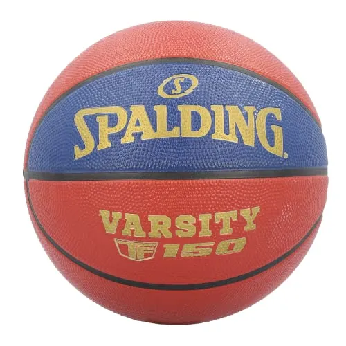 Spalding - LNB TF-150 - Basketball - Größe 5 - Basketball - Zertifizierter Ball - Gummi - Blau/Rot - Outdoor - Hervorragender Grip - Sehr widerstandsfähig