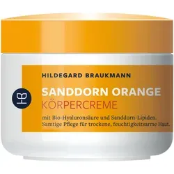 Hildegard Braukmann Sanddorn Orange Körper Creme 200 ml - Körperpflege mit Bio-Hyaluronsäure und Sanddorn-Lipiden für intensive Pflege und Geschmeidigkeit, ergänzt durch fruchtigen Duft von natürlichem Orangenöl.