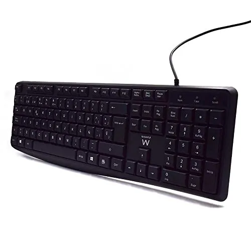 Tastatur Ewent EW3001 Schwarz Qwerty Spanisch - Tastatur im eleganten Schwarz, ideal für spanischsprachige Nutzer, bietet ein komfortables Tippgefühl und ist perfekt für Büro und Home Office.