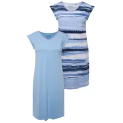 Ulla Popken Damen 2er Bigshirts Nachthemd Horizon 829473 - Nachthemden für Damen in Übergröße, aus bequemen Materialien für ultimativen Schlafkomfort und entspannte Nächte.