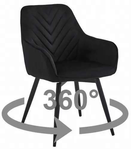 Drehbarer Esszimmerstuhl JORK360 VELVET, hellgrau