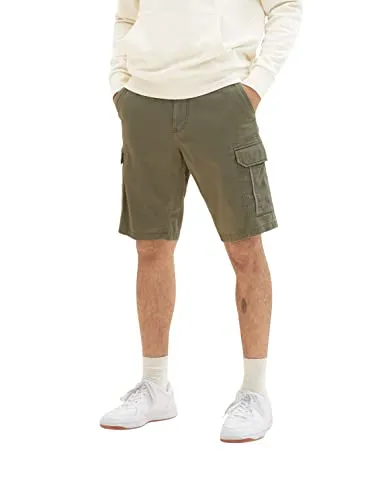TOM TAILOR Herren Cargo Bermuda Shorts - Herren-Shorts aus Twill-Stoff mit Stretch-Anteil für optimale Bewegungsfreiheit, ideal für Sommer, Urlaub oder Freizeit. Mit praktischen Taschen für Handy und Schlüssel.