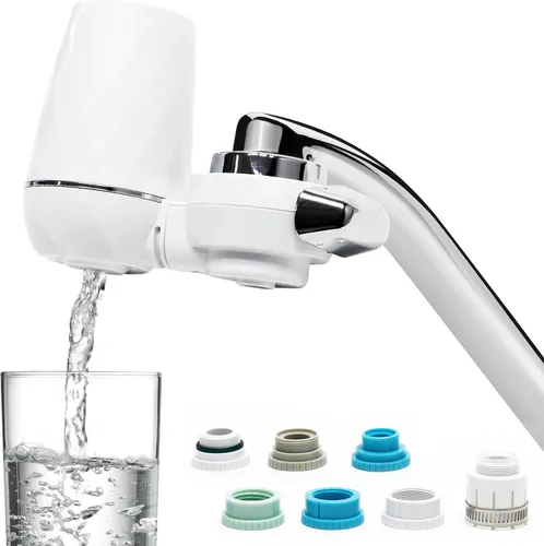 Naturewater NW-LT-H2A 9 Stufen On Tap Wasserfilter, 120 L/h, kompakter PP Wasserhahnfilter mit 9 Filterstufen, Wasserhahnfilter