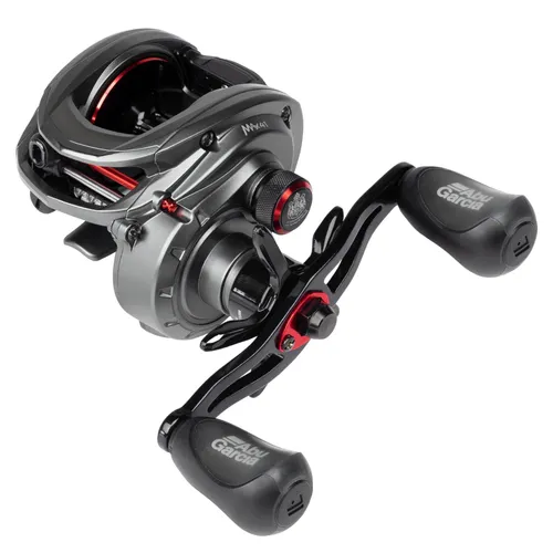 Abu Garcia MAX Low Profile Rolle - Baitcaster für Raubfischangeln - Spincasting-Rollen mit 4 Edelstahl-HPCR-Kugellagern und Power Stack Carbon Matrix Bremssystem, ideal für das Angeln auf Hecht, Barsch und Zander.