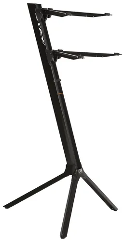 Stay Music Slim 1100/02 black - Leichter Keyboard Stand - Stative für Keyboards bis 61 Tasten, tragbar und mit max. 130 kg Belastbarkeit, inklusive Transporttasche für einfachen Transport.