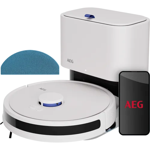 AEG AR71UW2SW Saugroboter mit Wischfunktion - Saug- und Wischroboter mit präziser LiDAR-Navigation, 4000 Pa Saugleistung und automatischer Entleerungsstation für bis zu 175 Minuten Laufzeit. Ideal für mühelose Reinigung von bis zu 140 m².