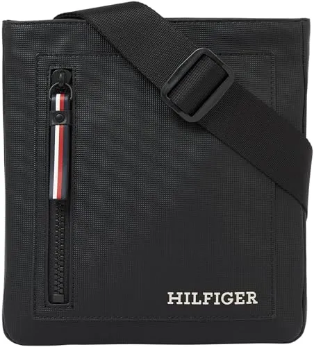 Tommy Hilfiger Herren Umhängetasche Pique Mini Crossover - Herren-Schultertaschen, zeitloses Design mit verstellbarem Crossbody-Riemen und sicherem Reißverschlussfach für praktische Nutzung.