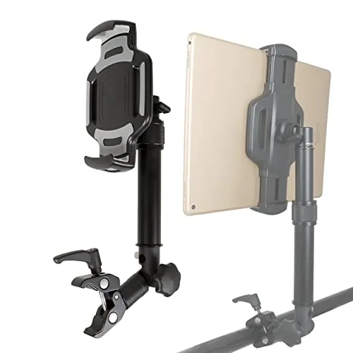 Photecs® Tablet-Halterung Pro V4-K3, höhenverstellbar mit Kniegelenk, f. iPad Pro u. Tablet-PC´s bis ca. 14 Zoll, langlebig u. modular konzipiert f. Industrie und Gewerbe