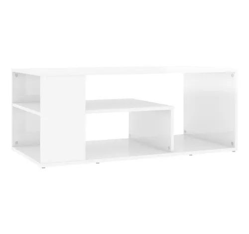 furnicato Couchtisch Weiß Hochglanz 100x40x50 cm