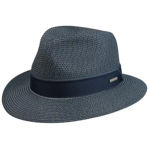 Stetson Pavelo Traveller Strohhut Sommerhut Sonnenhut Travellerhut Herren - Frühling-Sommer Sommer - XXL (62-63 cm) dunkelblau