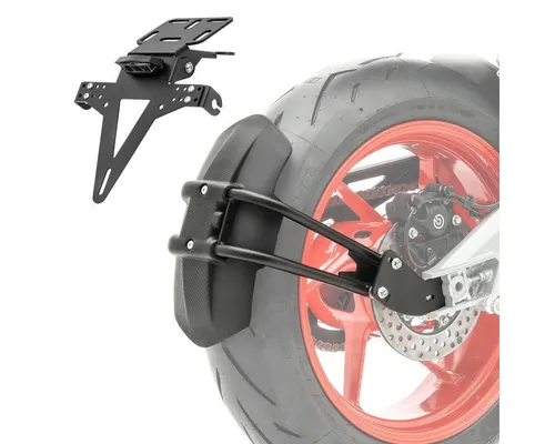 Zaddox Motorrad Hinterradabdeckung Set mit Kennzeichenhalter - Praktisches Set zur optimalen Abdeckung des Hinterrads, aus robustem Kunststoff gefertigt. Ideal für Motorräder, schützt zuverlässig vor Schmutz und Spritzwasser.