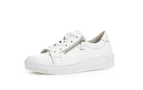 Gabor Damen Low-Top Sneaker, Frauen Halbschuhe,Best Fitting,straßenschuhe,Strassenschuhe,Sportschuhe,Freizeitschuhe,Weiss (Ice),40 EU / 6.5 UK