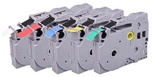 G&G Kompatibles Schriftband für Brother TZe-231/431/531/631/731 Schwarz auf Weiß/Rot/Blau/Gelb/Grün 12mm x 8m Etikettenband für Brother P-touch H105 H110 1000 1005 1010 1280 D400 PT-H105 PT-H110