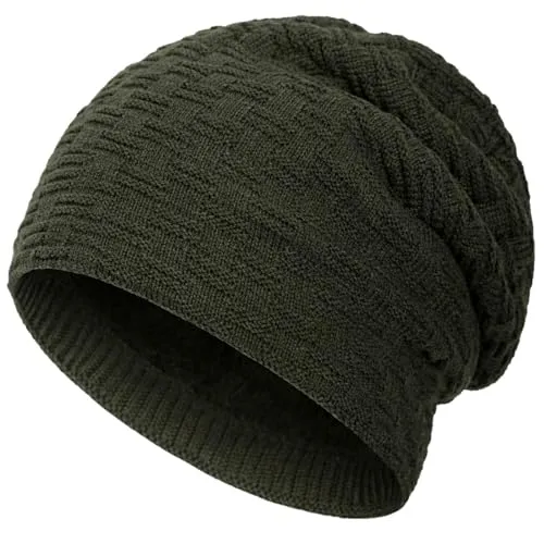 Compagno Gefütterte Mütze Herren Damen Wintermütze Beanie Strickmütze Winter Weihnachten Haube Hat Cap Männer Frauen