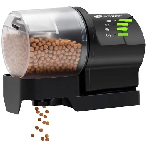 Ycozy Fischfutterautomat Aquarium FischFutterspender Futterautomat Fische Steckernetzteil Super Einfacher Einstellung Automatischer Fischfutter für Urlaub Goldfische Schildkröten