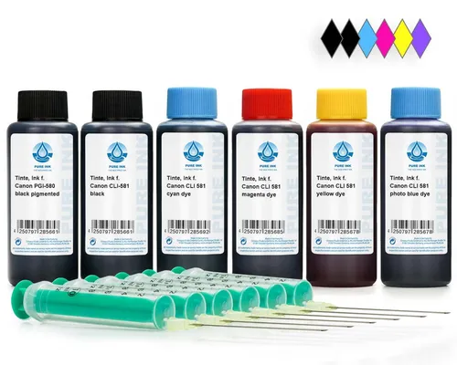 OCTOPUS Fluids Nachfülltintenset für Canon PGI-580 CLI-581, mehrfarbig,Octopus Fluids