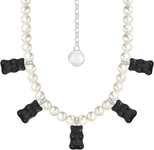 THOMAS SABO Kette mit Anhänger – Perlenkette mit Goldbären von THOMAS SABO