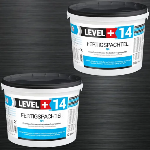 Fertigspachtel Glättspachtel 10+10Kg - Fugenmörtel & Putz, gebrauchsfertig und schleifbar für eine perfekte Wandoberfläche, ideal für Trockenbau und Innenanwendungen.