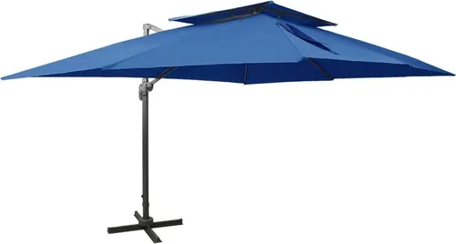 The Living Store Ampelschirm mit Lüftung 400x300 cm Azurblau
