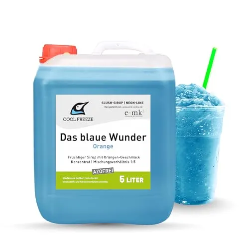 Slush Eis Sirup | Orange | Konzentrat 1:5 | 5 Liter Vorratskanister | geeignet für Ninja Slush Maschine | Azo und Glycerin Frei