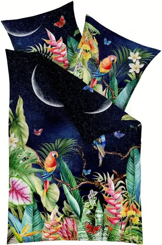 Kaeppel Mako Satin Bettwäsche 155x220cm 2 tlg. Tropical Galaxy - Elegante Bettwäschegarnitur von Kaeppel aus hochwertigem Mako-Satin. Der edle Digitaldruck in harmonischen Farben verleiht jedem Schlafzimmer einen besonderen Akzent. Mit praktischem Reißverschluss für einfaches Handling.