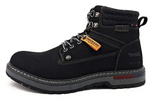 Dockers by Gerli 47AF001-600100 Stiefel - Herren Wanderschuhe in Schwarz mit gepolstertem Schaftrand für hohen Tragekomfort, leichtem Einstieg durch Reißverschluss und herausnehmbarer Decksohle für optimale Hygiene.