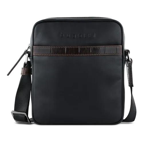 bugatti Umhängetasche CORSO DELUXE, echt Leder schwarz - Elegante Handtasche aus echtem Leder, ideal für stilbewusste Träger. Mit praktischem Handyfach und Handgepäcktauglichkeit, perfekt für unterwegs.