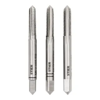 STIER Handgewindebohrer Satz 3-teilig, Vor- Mittel- und Fertigschneider, DIN 352 HSS-G M6, zur Herstellung von DIN13 Innengewinde, Normgerecht, geschliffen, hochwertig