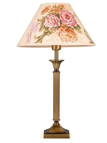 Helios Leuchten Tischlampe Messing antik mit Stoffschirm - Elegante Tischlampe im Jugendstil aus echtem Messing, handgefertigt in Deutschland. Der hochwertige Stoffschirm sorgt für angenehmes Licht, ideal als Schreibtisch- oder Nachttischlampe.