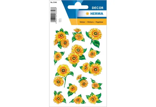 HERMA Sticker Herma Sticker DECOR Blumen Sonnenblumen beglimmert 2 Bl