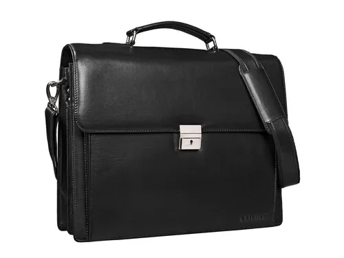 STILORD 'Johann' Klassische Aktentasche für Laptop und DIN A4 Ordner - Elegante Aktentasche aus echtem Rindsleder mit 15,6 Zoll Laptopfach und Schloss. Ideal für stilbewusste Herren und Damen, bietet Platz für große Aktenordner und hat eine smarte Organisationsleiste.
