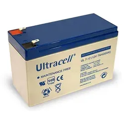 Ultracell UL Bleiakku 12 V, 7 Ah (UL7-12) - Faston (4,8 mm) Bleiakku, VdS
