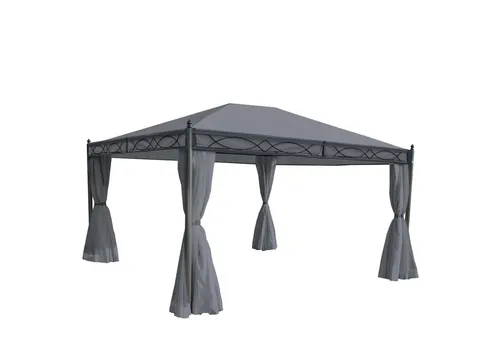 PROREGAL® Pergola Cadiz mit Moskitonetz, 400x300x273 cm - Stabile Pergola mit 7 cm Stahlgestell und UV-Schutz. Inklusive Seitenwände und regulierbarem Insektenschutz für entspannte Stunden im Garten.