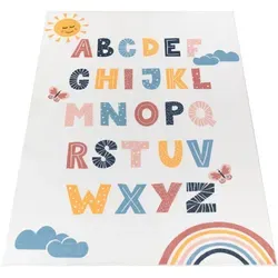 Paco Home Kinderteppich Krone Herzen Punkte 140x200 cm - Teppich fürs Kinderzimmer, rutschfest und schadstoffgeprüft, ideal für eine gemütliche Atmosphäre und sicheres Spielen.