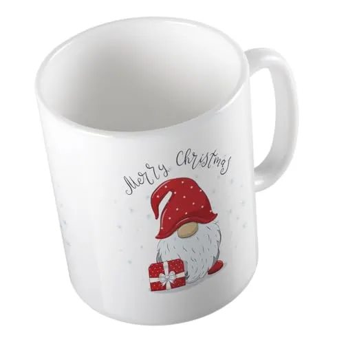 Huuraa Kaffeetasse Merry Christmas Wichtel Geschenk Tasse Weiß 330ml Merry Christmas Wichtel Geschenkidee