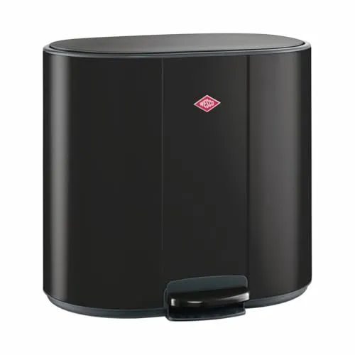 WESCO Multi Collector 2 – Abfallbehälter mit Fußtrittmechanismus - Haushaltszubehör: 50 Liter Gesamtvolumen mit 2 x 25l Einsätzen für einfache Mülltrennung, geräuschloser Deckel und platzsparendes Design für kleine Räume.