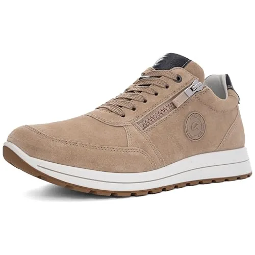 ara Herren Matteo Sneaker - Sand, Blau, 44 EU Weit - Herren-Sneaker mit Wechselfußbett und High Soft Technologie für optimalen Komfort den ganzen Tag.