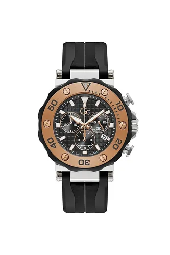 GUESS COLLECTION Herrenuhr Y63003G2 - Chronograph mit Silikonarmband - Armbanduhr für Herren mit chronographischen Funktionen und Datumsanzeige. Wasserdicht bis 100 m, ideal für Sport und Alltag.