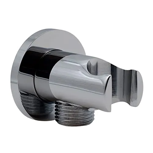 Daloual - Wandanschlussbogen mit Brausehalterung & Anschluss für Handbrause, Messing verchromt, 1/2 Zoll, massive Ausführung