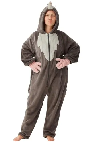 corimori Flauschiges Maulwurf-Kostüm für Erwachsene Karneval Kostüm Onesie für Damen, Herren