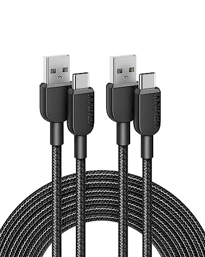 Anker USB C Kabel, [2 Stück 3m] Ladekabel USB C Nylon Geflochten Schnellladekabel, USB auf USB C Kabel für Samsung Galaxy S24 S23 S22 Ultra Note 20 iPhone 16 15 14 Pro Max iPad MacBook