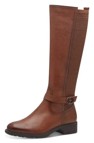 Tamaris Damen Stiefel Leder braun 36 - Wanderschuhe mit weichem Touchit-Fußbett für individuellen Komfort. Stretch-Schaft und strukturierte Sohle sorgen für perfekten Halt und stilvollen Urban Chic in Herbst und Winter.