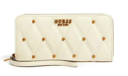 GUESS TRIANA Large Zip Around Damen Geldbörse in Cremeweiß in beige von GUESS