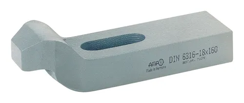 AMF Spanneisen DIN 6316 für T-Nut 16+18mm, 160mm - Praktisches Spanneisen aus vergütetem Stahl für Spannschrauben M16 und M18. Ideal für präzise Spannungen in der Metallbearbeitung. Robuste Bauweise für langlebigen Einsatz.