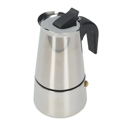 Espressokocher, tragbare italienische Edelstahl-Espressokanne Klassische Moka-Espressokanne für Zuhause, Büro.(200ml)