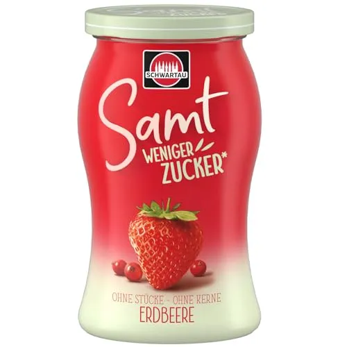 Schwartau Samt Weniger Zucker Erdbeere | Zuckerreduziert | 255 g